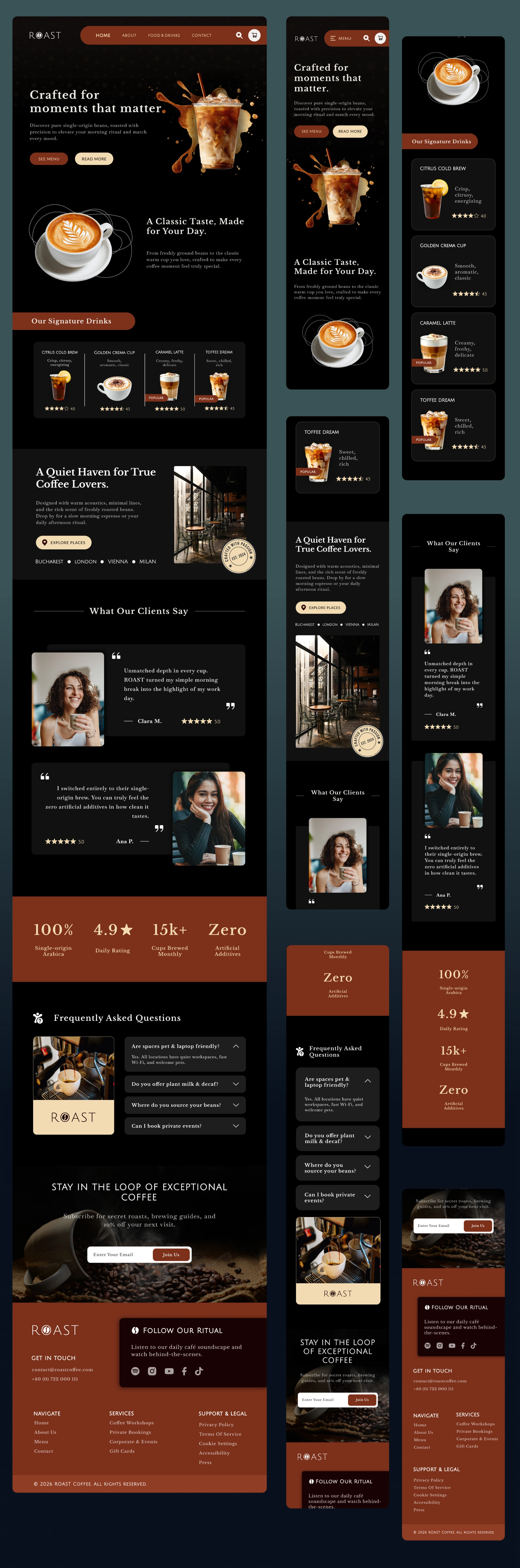 Specialty Coffee Landing Page Desktop screen 1
